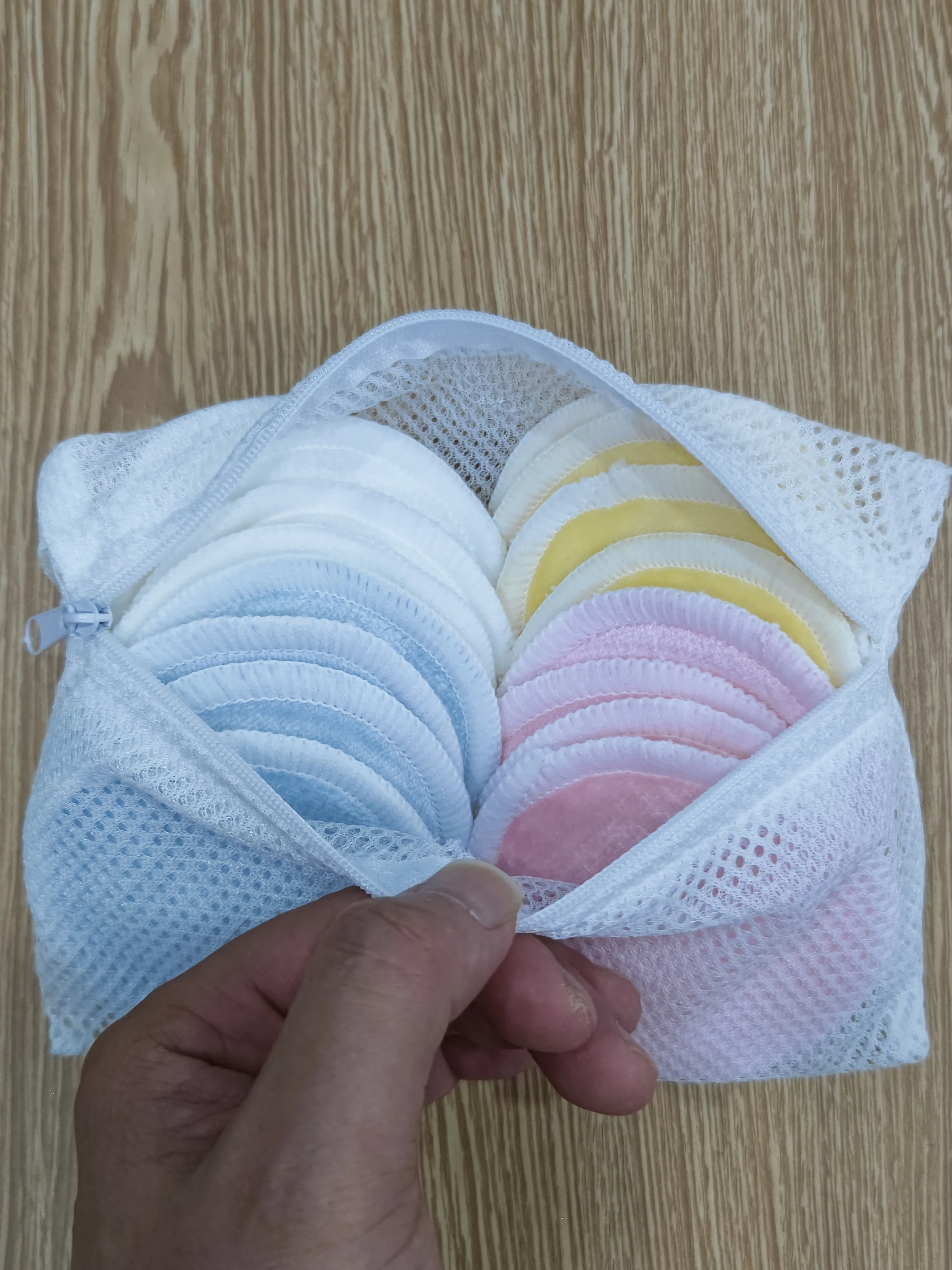 1세트 재사용 가능 면 패드 세척 가능 메이크업 리무버 패드 대나무 면 부드러운 얼굴 피부 클렌저 페이셜 클리닝 메이크업 뷰티 도구