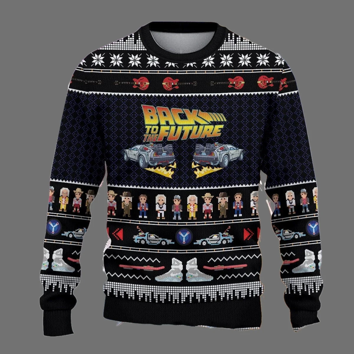 2025/26 جديد الخريف والشتاء العودة إلى المستقبل القبيح عيد الميلاد البلوزات الكرتون أنيمي الرجال والنساء البلوفرات الرياضية #4