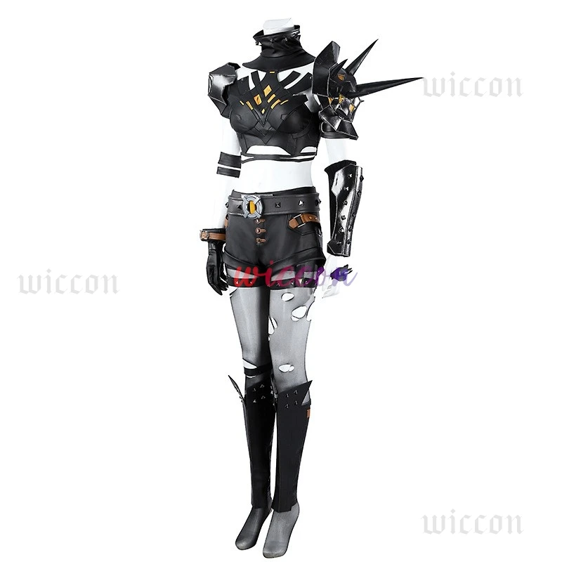 Nuovo gioco Rivals Donna Magik Costume Cosplay Costumi Illyana in pelle nera Top Pantaloncini Accessori Halloween Comic Con Outfit