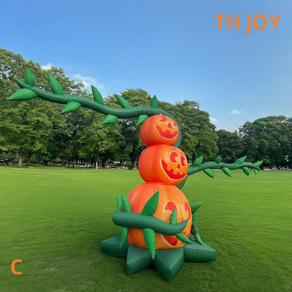Arbre à citrouille gonflable d'halloween de 10 pieds et 3m de haut, modèle de plante de citrouille à soufflage d'air personnalisé pour la décoration