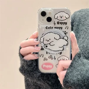 Korea Lucu Kartun Anjing Dudukan Pegangan Tok Griptok Ponsel Berdiri Pemegang Dukungan untuk iPhone Samsung Magsafe Smart Tok 6 tempat telepon anjing penjualan terbaik - №