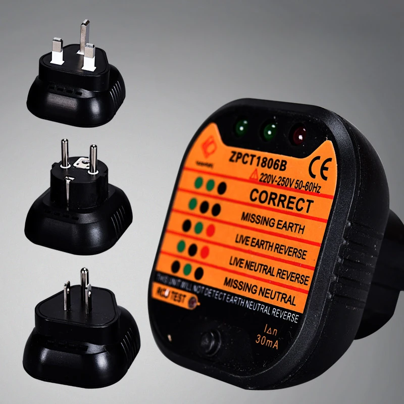 

British Standard European Standard American Standard Socket Tester Tester Line Detection Instrument Fire Zero Ground Wire Electr