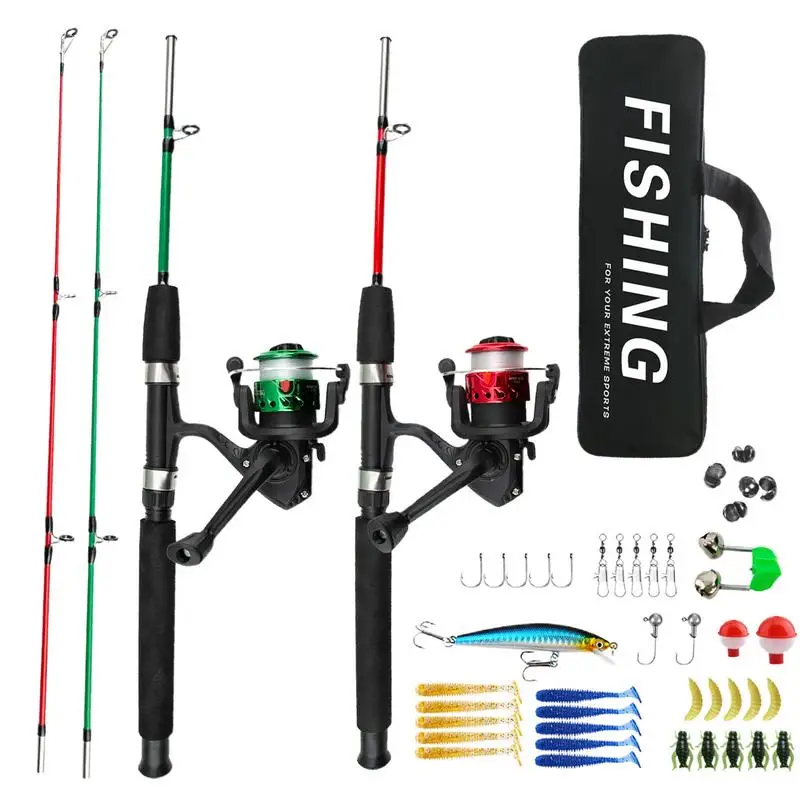 Portable Kids Fishing Rod Set Portable Fishing Set Fishing Pole with Carrying Bag for Birthday Christmas New Year Anniversary