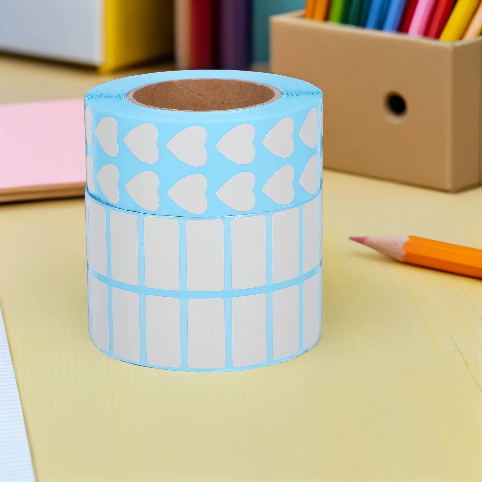 

2 Rolls White Storage Labels Writable Blank Stickers Self Adhesive for Spice Jars Food Containers Office DIY