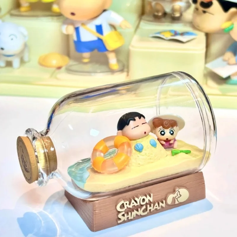 Nuevo Original Re-Ment Crayon Shin-Chan botella escena 2 serie de botellas en miniatura diarias figura de acción montaje caja ciega Juguetes