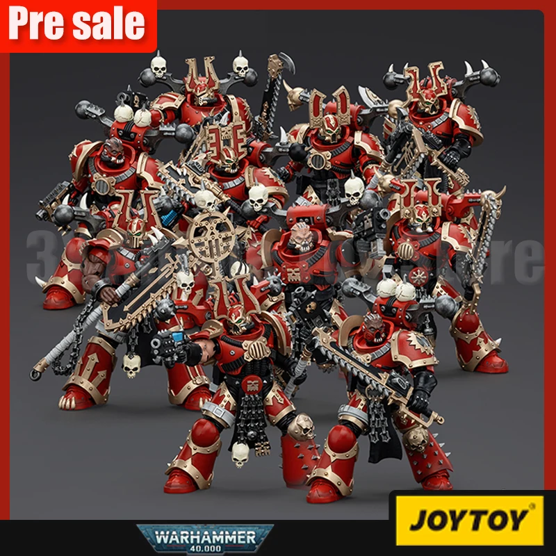 JOYTOY Warhammer 40k 1/18 Action Figure World Eaters Khorne Berzerker Lord Invocatus Model Doll Collect Desk Decor Toy Xmas Gift