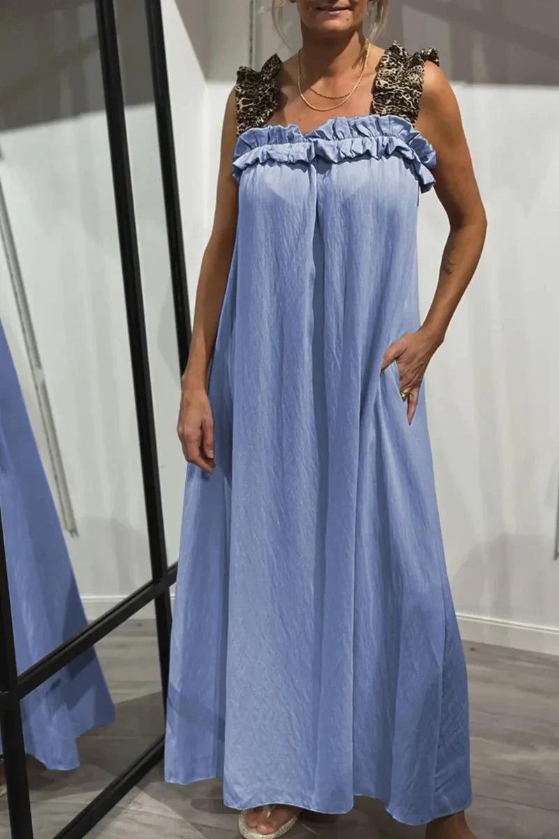 Faionable Casual Allentato Svel Pieghettato Dr Vita alta A-Line Estate Dr per le donne Beachwear Un pezzo Wrap Sle