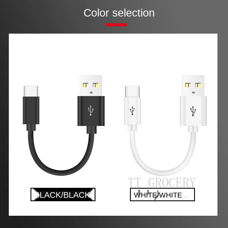 Kabel Pendek USB Tipe C 10Cm untuk Samsung Galaxy S9 Note 8 9 USB 3.0 Tipe-c USB C 2A Kabel Data Pengisi Daya Cepat Huawei P10 P40 Pro