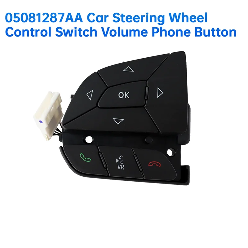 

AS57-05081287AA Car Steering Wheel Control Switch Volume Phone Audio Button For Dodge Jeep Cherokee 2016-2019 5081287AA