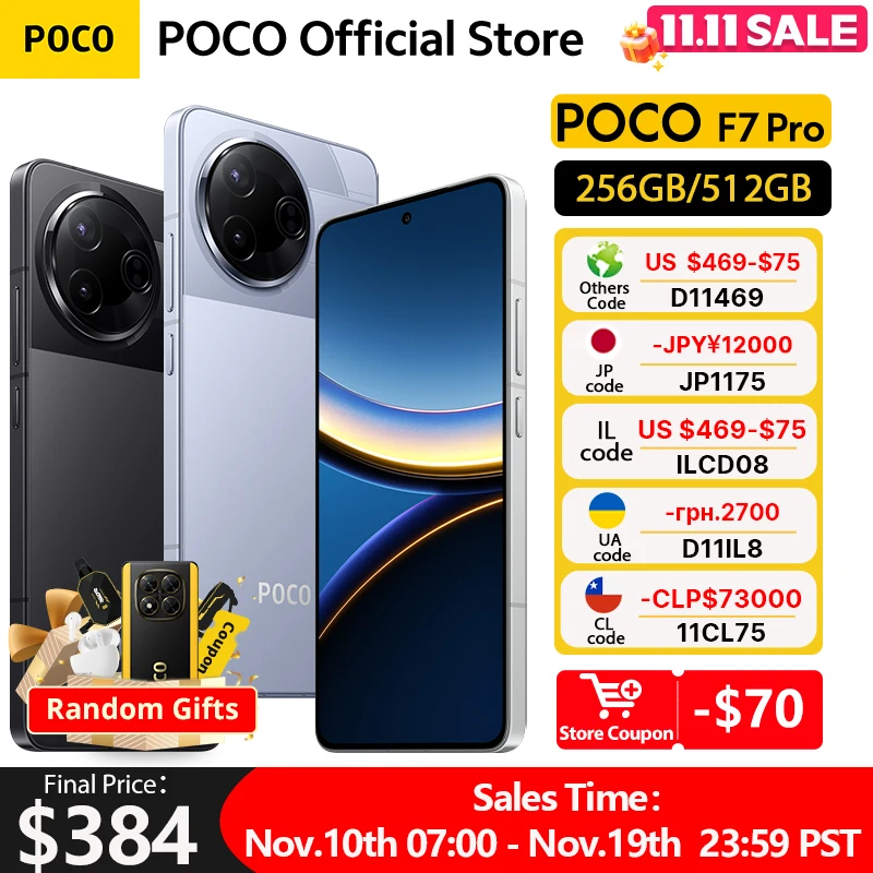 グローバルバージョン POCO F7 Pro 5G 携帯電話 256GB 512GB フラッグ
