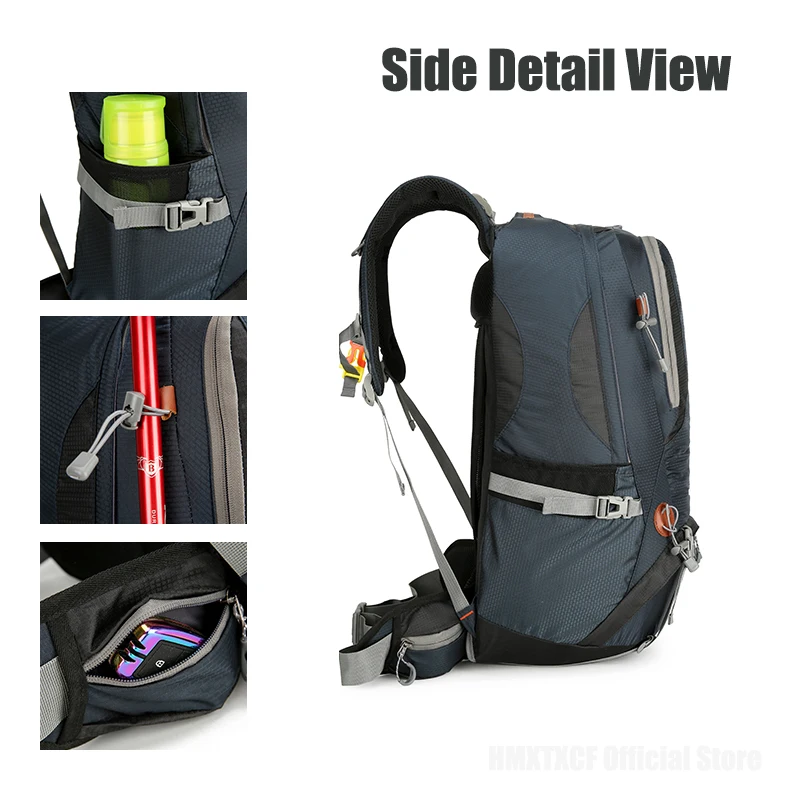 กระเป๋าเป้สะพายหลังไนลอนขนาด 50 ลิตร สำหรับตั้งแคมป์ เดินทาง พร้อมผ้าคลุมกันฝน กระเป๋าเป้เดินป่า กระเป๋าเป้ปีนเขา กระเป๋าสะพายไหล่ผู้ชาย กระเป๋าเดินทาง