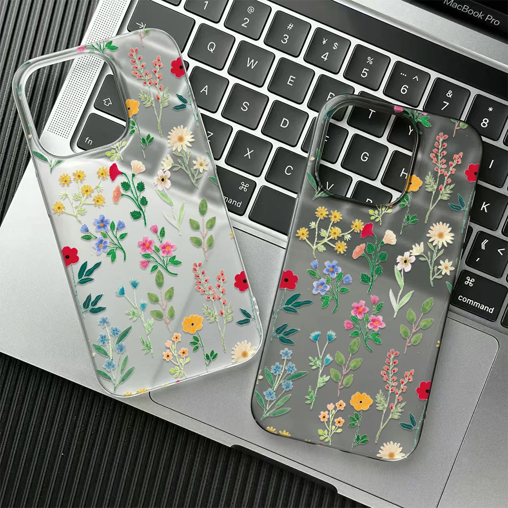 Coque de téléphone en plastique rigide avec motif de fleurs sauvages colorées exceptionnelles pour femmes, compatible avec iPhone 11 13 15 12 14 17 16 17 Pro Max.