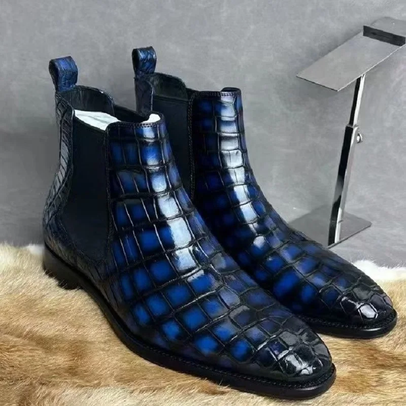 2025 new arrival crocodile skin Boots men, PDD743