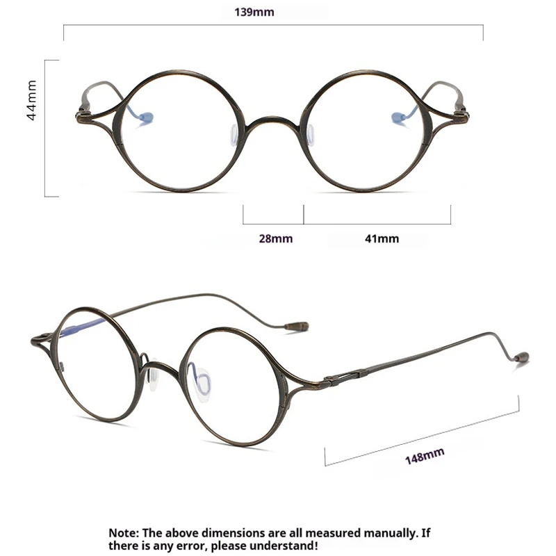 نظارات ريترو فاشن عالية الجودة من التيتانيوم، إطار نظارات طبية خفيف للغاية لقصر النظر البصري، إطار نظارات