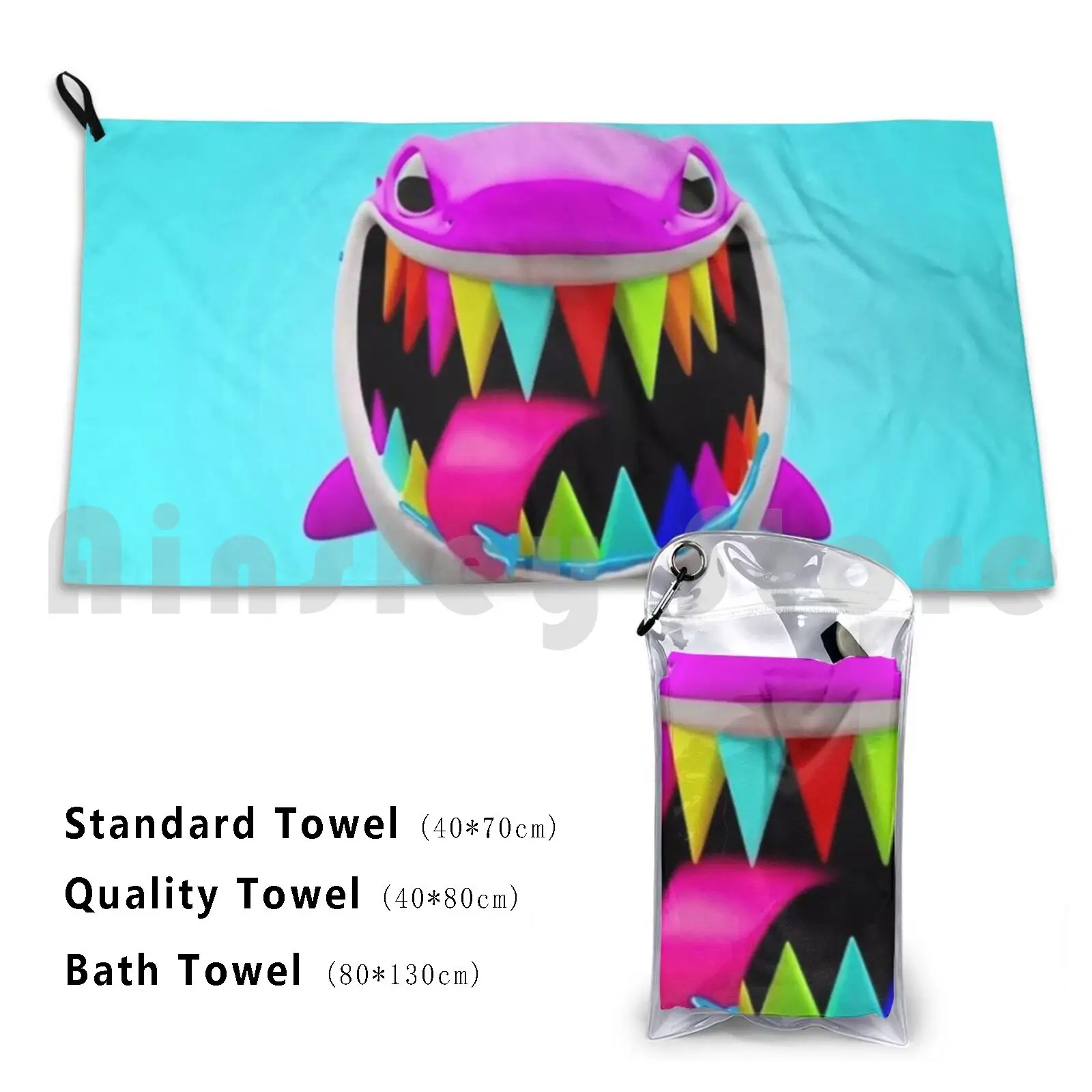 Angry Shark Bath Towel Beach Cushion Gooba Shark 6ix9ine Trollz Sixnine