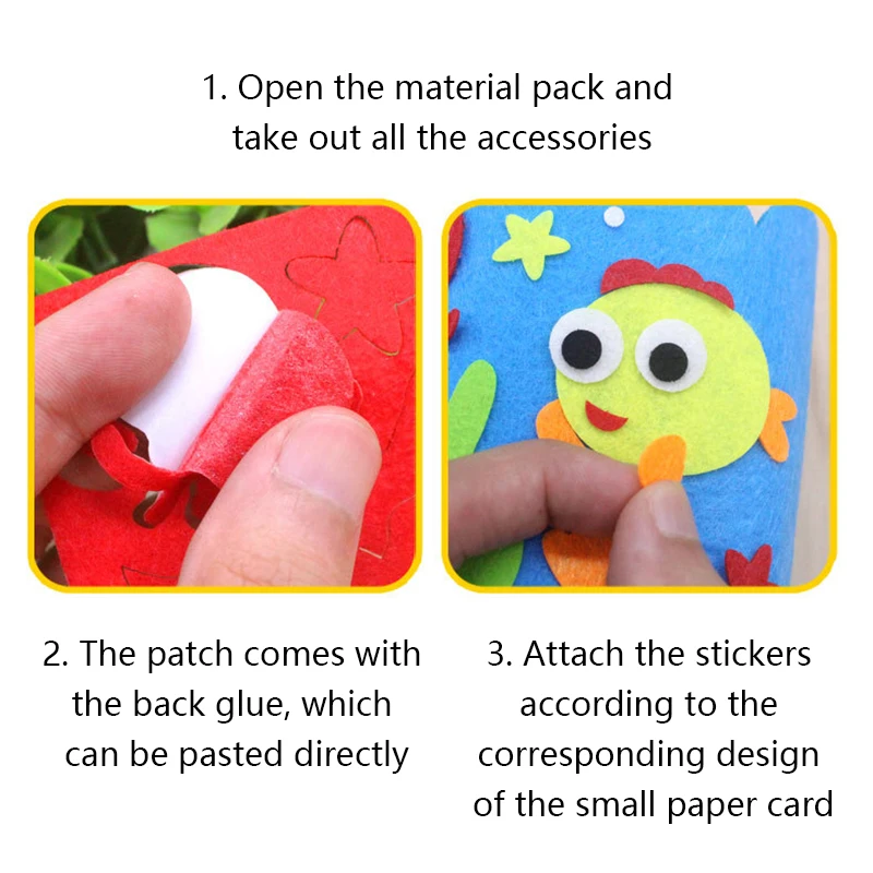 Kids DIY Craft Pencil Holder Handmade Educational Toy Non woven Fabric Pen Container Arts and Crafts Toys Handwork Children Toys