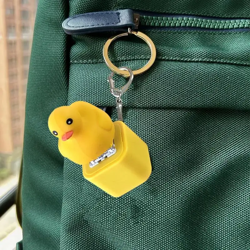 Keyboard Fidget Keychain Pendant Cute Keychain Decoration Duck Shape Backpack Charm With Light And Sound Stress Relief Toy gifts