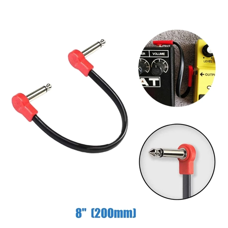 1/4 Inch Guitar Pedal Cables Right Plug 15cm/20cm Guitar Patch Cable Portable Instrument Effects Pedal Patch Cable