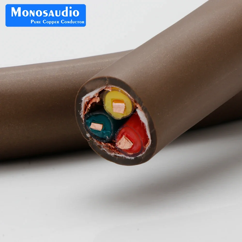 Monosaudio P905 Cable de alimentación 3.0 cuadrado UE/EE. UU. Cable de alimentación para audiófilos 16 mm Escudo de 2 capas utilizado en estudio profesional