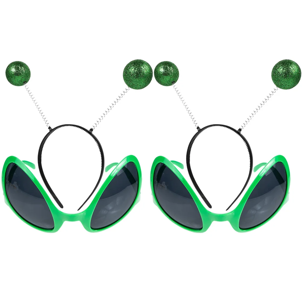 2 Sets Alien Headband Eye Glasses Adult Antenna Pop Accessories Plastic Child Costume Funny