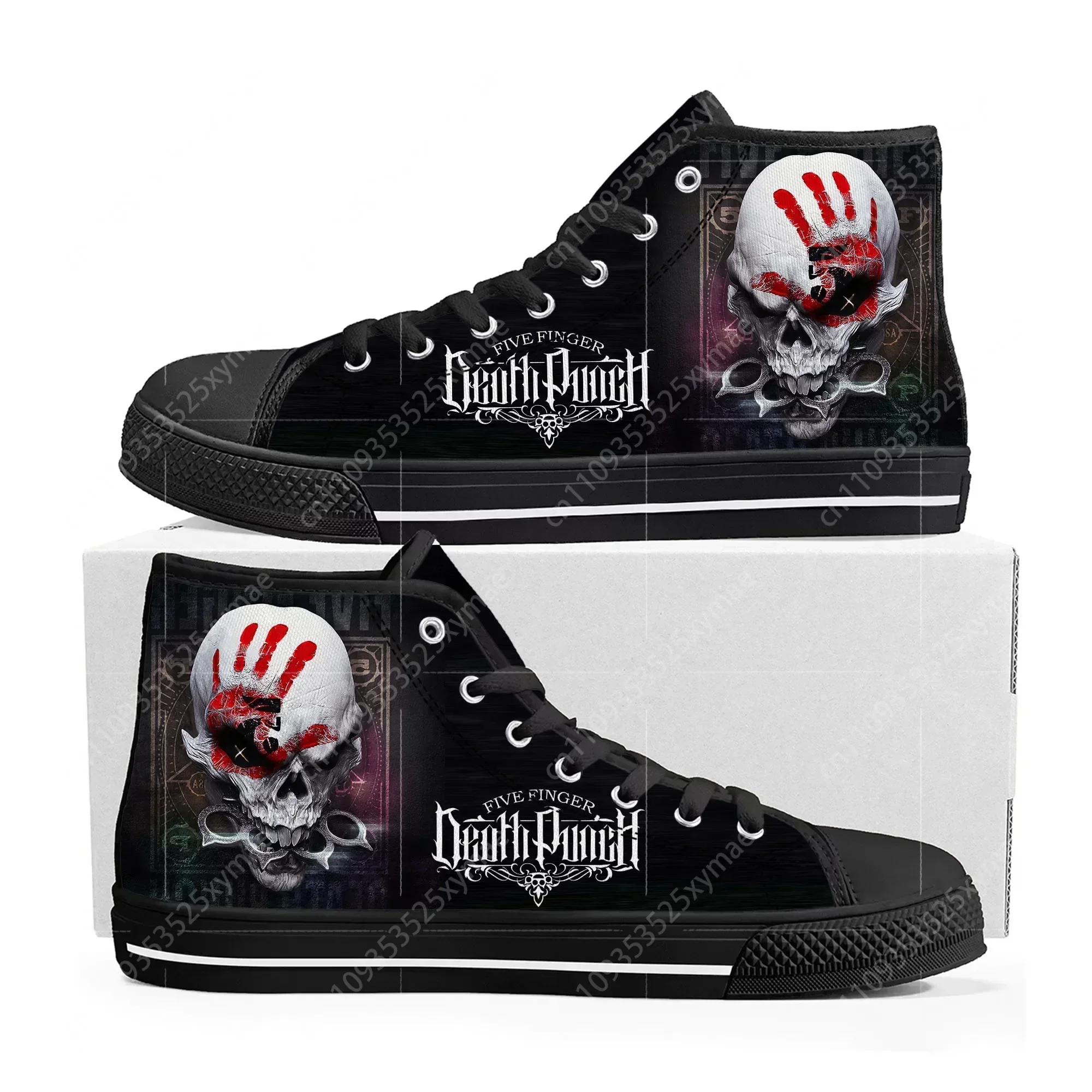 Five Finger Death Punch Band High Top Sneakers pour hommes et femmes, baskets en toile de haute qualité, chaussures décontractées pour couple, chaussures personnalisées