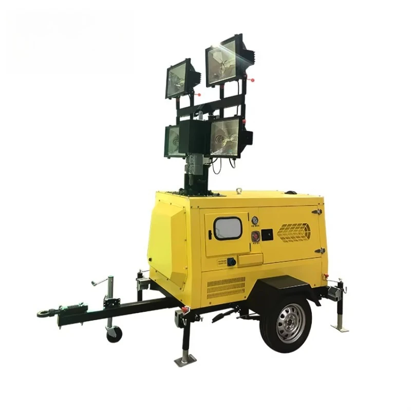 Mobile Trailer Light Tower Perkins Engine Low Noise Stable Operation 10kva 15kva 20kva Power Output Lighting Tower Customized