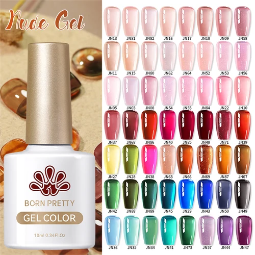 BORN PRETTY-esmalte de Gel de Color translúcido, 10ml, gelatina desnuda de otoño, ámbar, Gel UV semipermanente, barniz de Gel para decoración de uñas