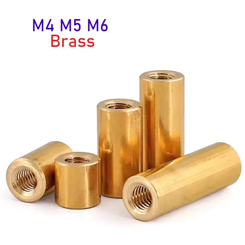 1-5pcs M4 M5 M6 Brass Extend Long Lengthen Round Coupling Nut Sleeve Tubular Nuts Joint Sleeve Nut