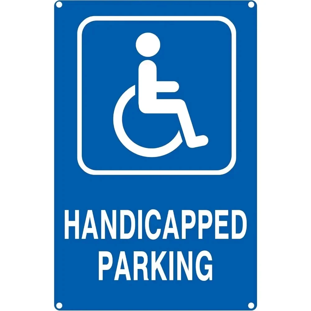 Parkmaster Uv-Resistant Disabled Parking Aluminum Sign - Heavy-Duty Construction - Ideal for Commercial and Residential Use