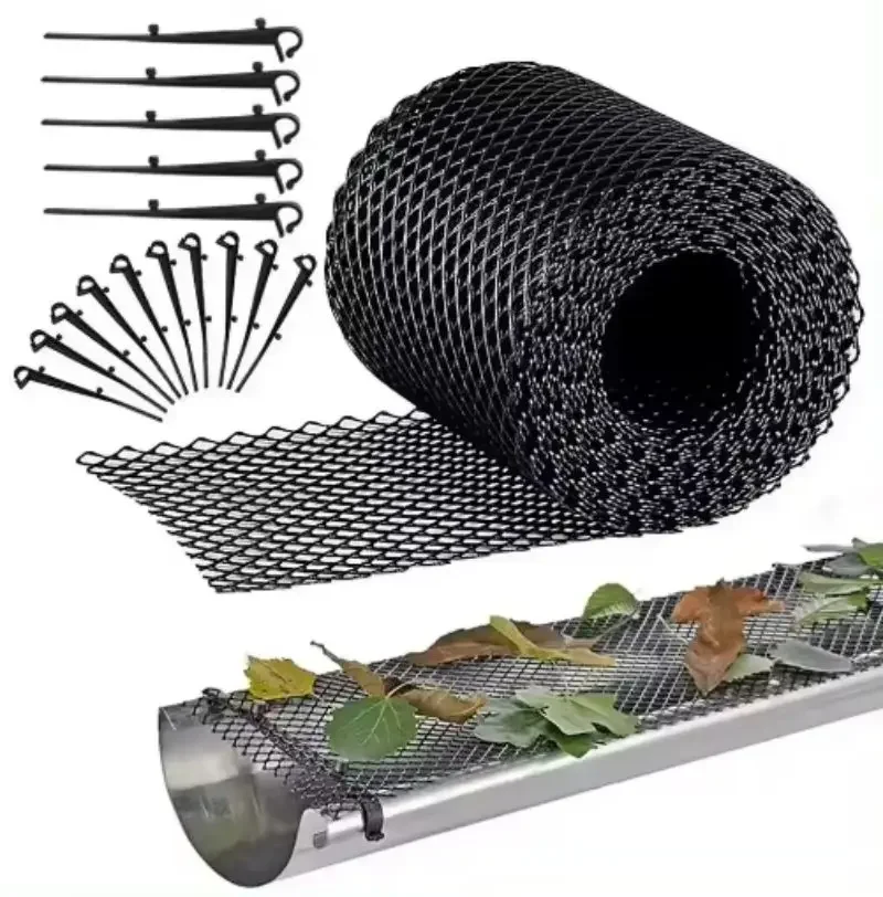 Anti-Falling Net Mesh Strainer Filter Cover Protection Netting Downspout Guard Gutter Guard Leaf Filter Gutter Screen