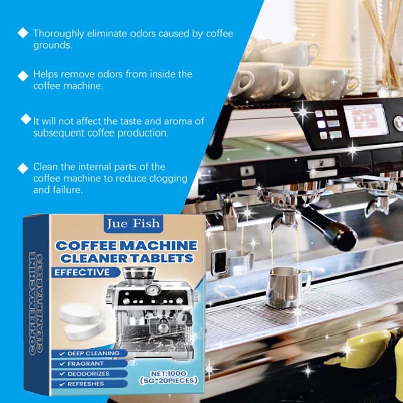 20Pcs Espresso Machine Cleaning Tablets - Descaling-Backflush Oil Remover Solution Cleaner Clean Tablet Kitchen Gadgets