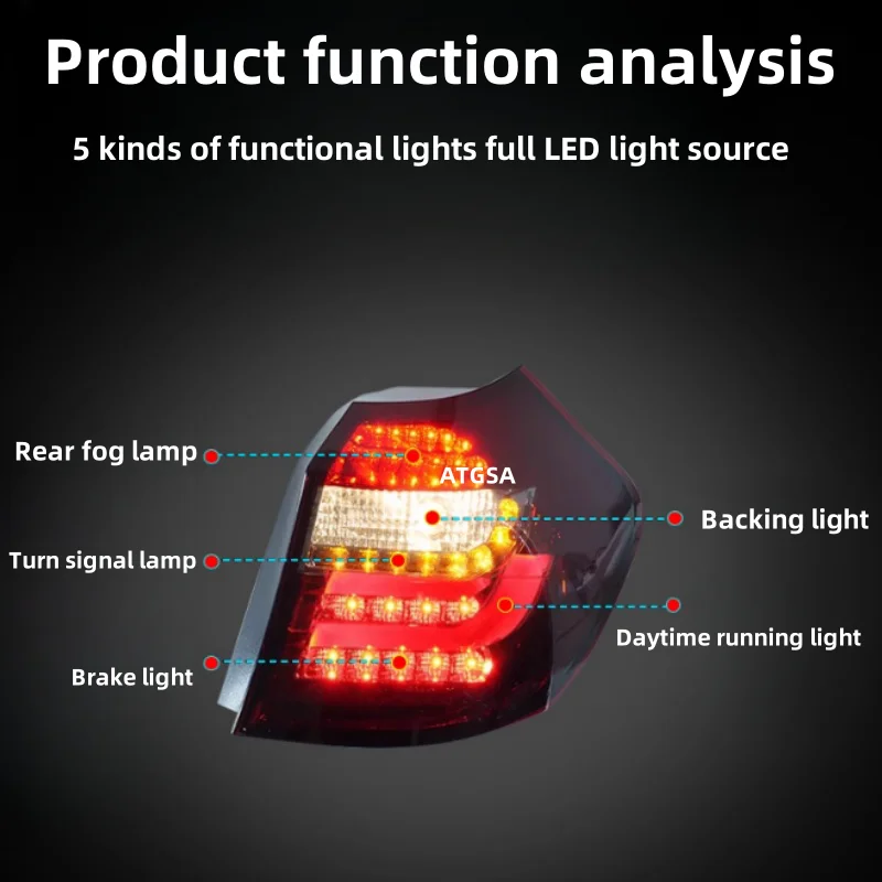 BMW 1 E87 2004-2011のテールライト,新しいアップグレード,非破壊的な取り付け,自動車アクセサリー