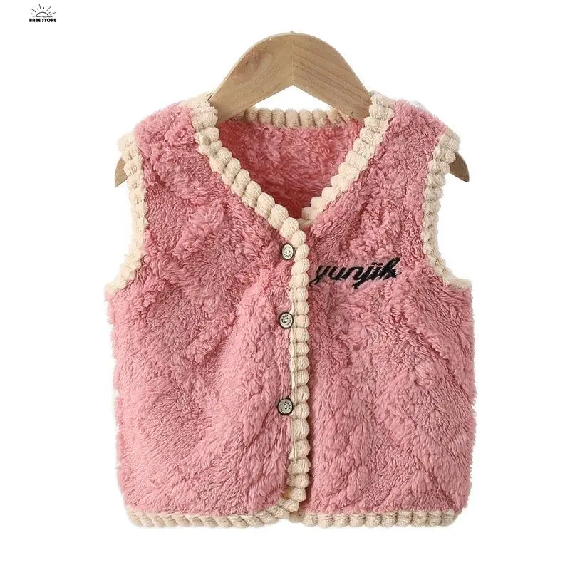 1PC Flannel Kids Vest For Girls Waistcoat Toddler Boys Vest Infant Warm New Winter Waistcoat Autumn Winter Sleeveless Jacket