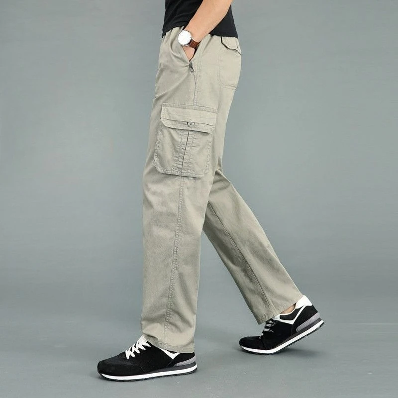 

Multipockets Straight Trousers Man Spring Summer Emo Cotton Luxury Fashion Loose Designer Korean Style Baggy Cargo Pants for Men
