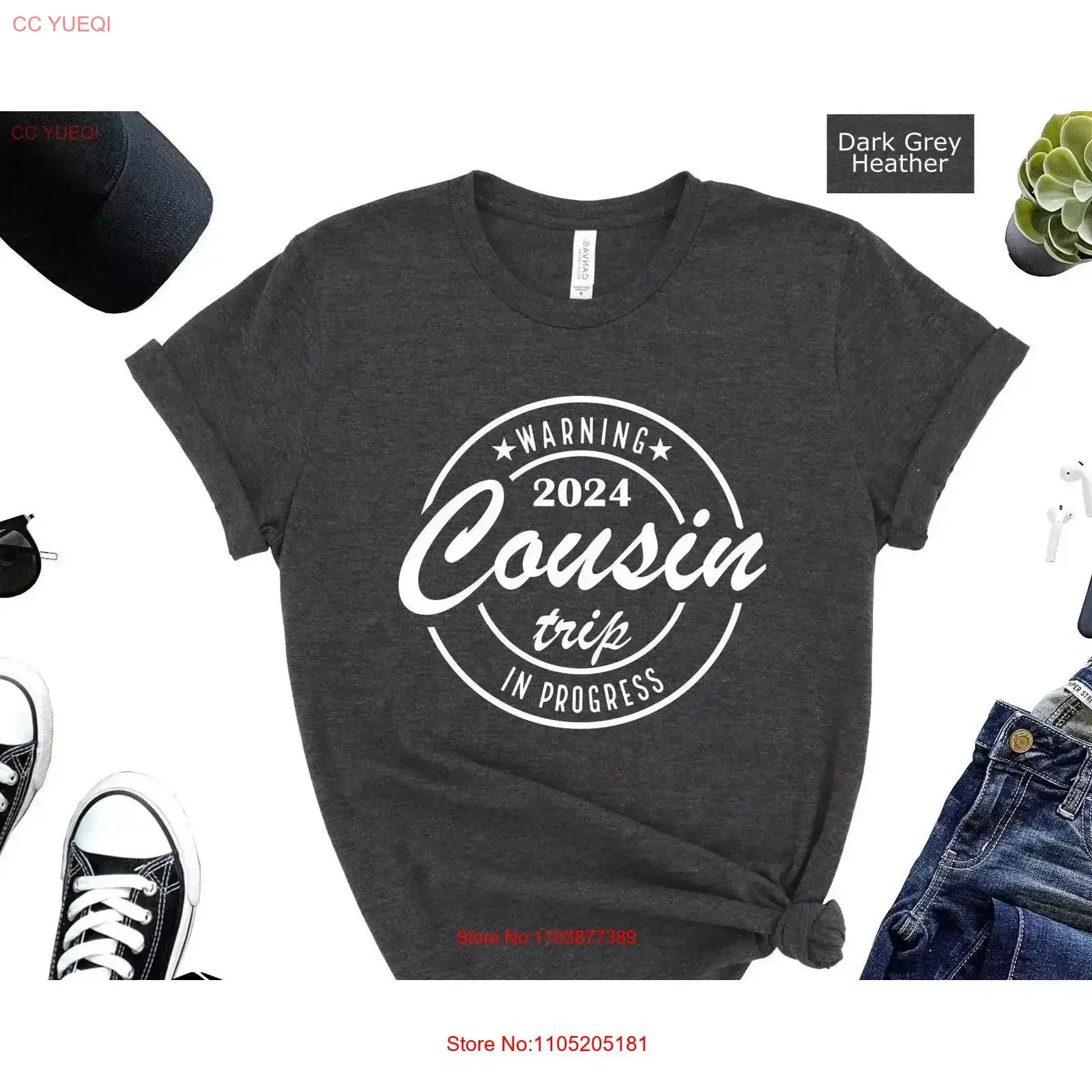 Warning 2024 Cousin Trip In Progress Travel T Shirt Adventure Vacation Matching vintage Washed Versatile Unisex Breathable