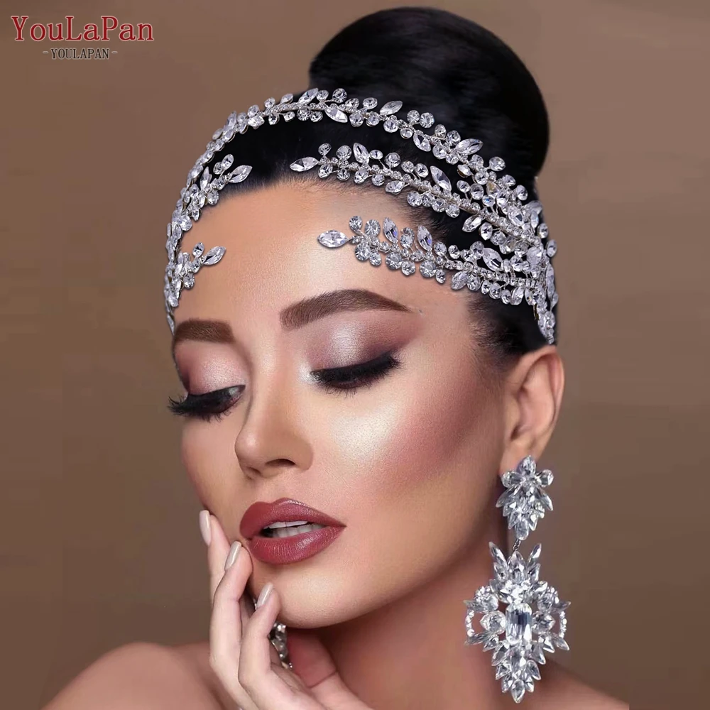 TOPQUEEN Crystal Wedding Headband Rhinestone Decoration Bridal Headpiece Pageant Headdress for Bride Hair Accessories  HP496 image 4