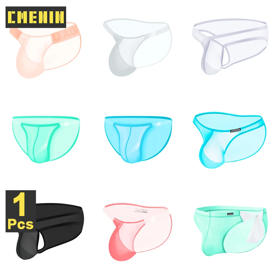 

CMENIN 1Pcs Sexy Men Briefs Transparent Mesh Bikini Man Underwear Men's Panties Ultra-thin Breathable Underpants Sexy Gays Brief