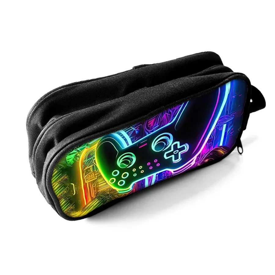GamePad Double Layered Pencil Case with Handheld for Boy/Girls Best Gifts 3D Cartoon School Supplies Pencil Case for Children image 3