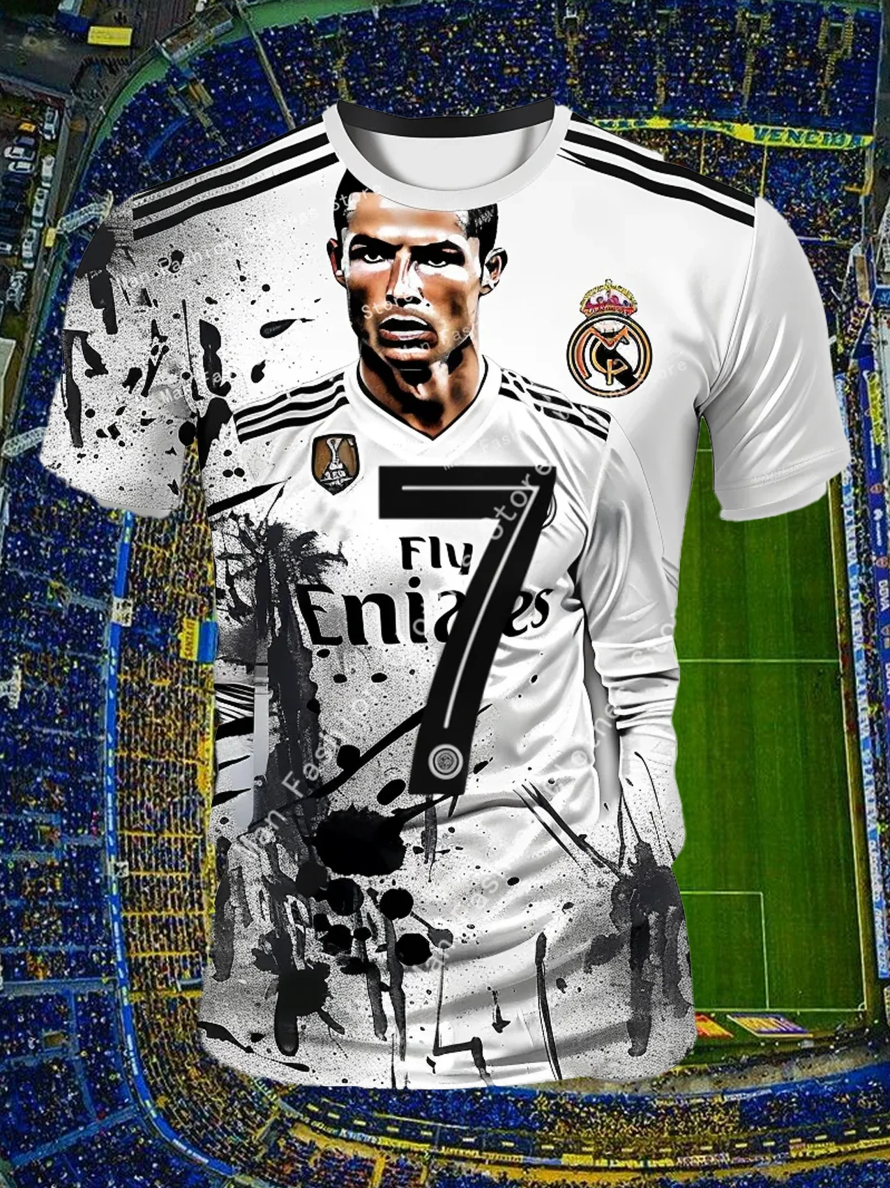 Nuevas camisetas de verano para hombres Cristiano Ronaldo Portugal No.7 camiseta de moda de secado rápido para hombres y mujeres Kit de camisetas para adultos/niños Top