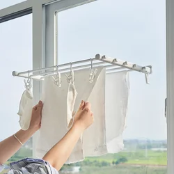 Indoor And Outdoor Clothes Rack Foldable Freefree Clothes Hanger Balcony Hidden Simple Extendable Wall Clotheslines