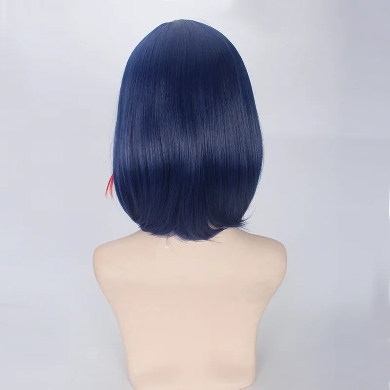 35CM Dark Blue Wig Anime Cosplay Woman Wigs  Synthetic Party Costume Peluca