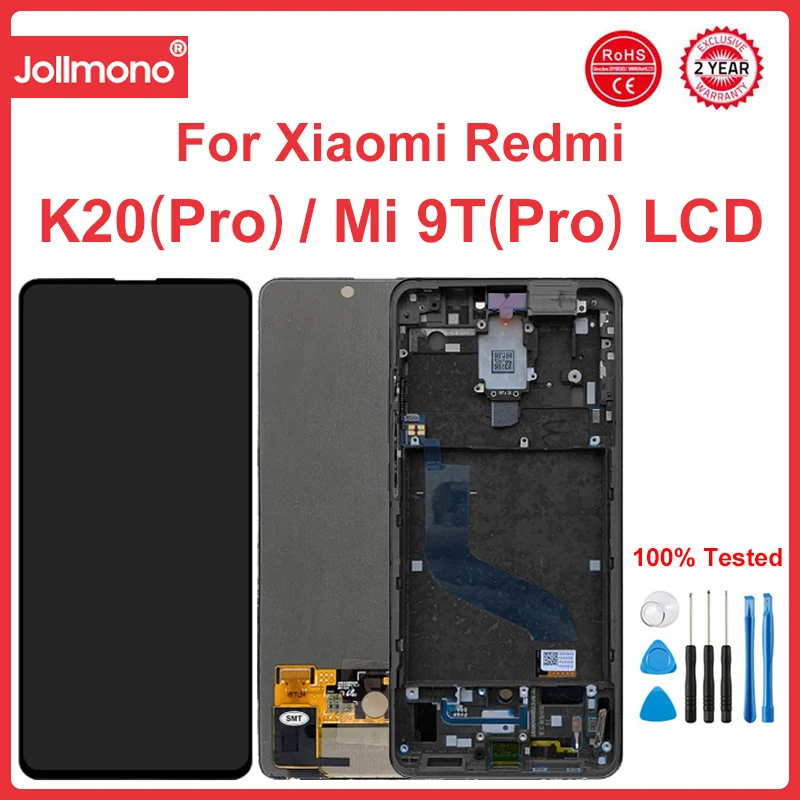 

Screen for Redmi K20 / K20 Pro Lcd Display Digital Touch Screen with Frame for Xiaomi Mi 9T/ 9T Pro Replacement with Fingerprint