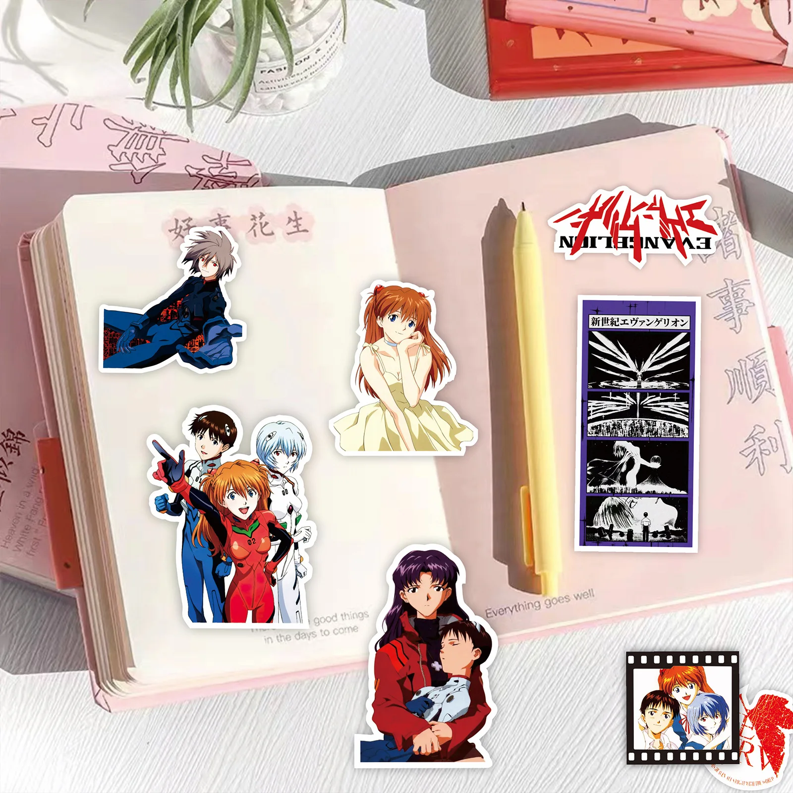 75pcs Neon Genesis Evangelion EVA Graffiti Waterproof Sticker Notebook Cartoon Decorative Toy Stickers