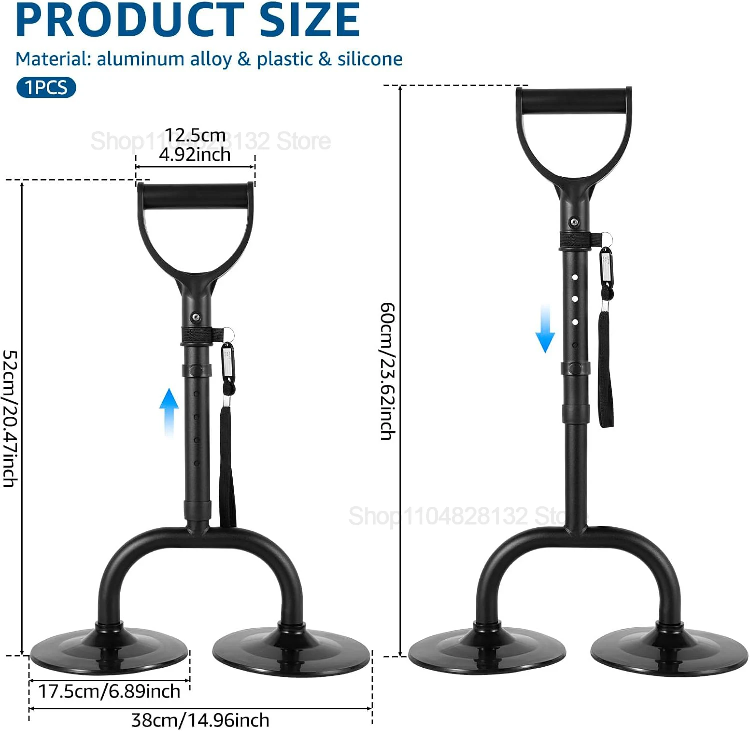 Adjustable Standing Aid Tool 20-23 Inch Non-Slip Portable Stand Assist for Elderly Seniors Mobility Aids Stand up Assistance D