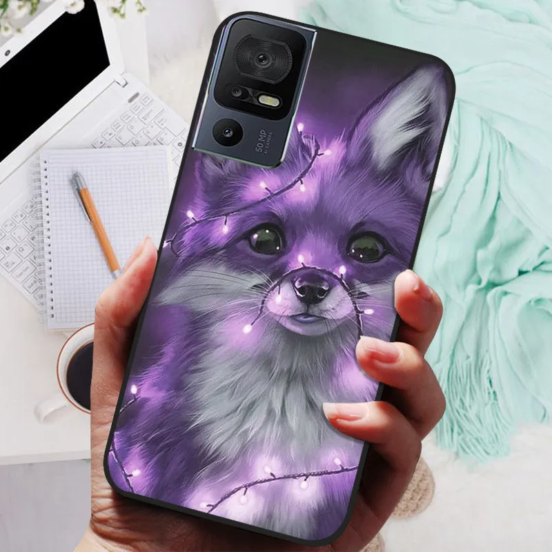 For TCL 40 SE Case TCL 40SE Black Cover Lion Wolf Silicone Soft Back Cases For TCL 40 SE Phone Case tcl40SE Protective Shell