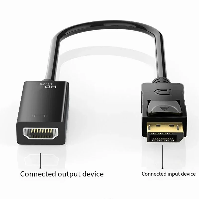 DP to HDMI-compatible 4K UHD Cable Adapter Male To Female For HP/DELL Laptop PC Display Port to 1080P HDTV Video Cord Converter