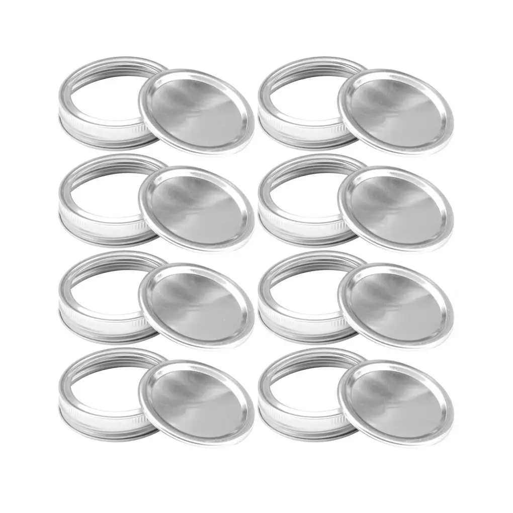 12Pcs Split-Type Wide Mouth Jars Lids Storage Caps Silicone Rings Replacement Sealing Cover  70mm  Jar Lids