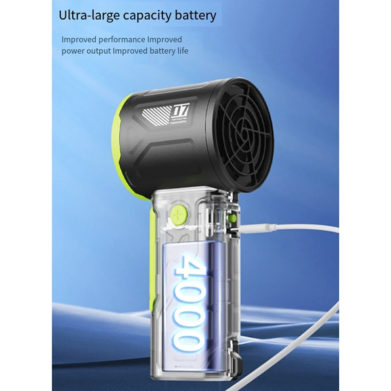 Hand Fan Handheld High-Speed Fan, Turbo Violent Small Wind Cannon, Portable Outdoor Fan With Infinite Speed Control
