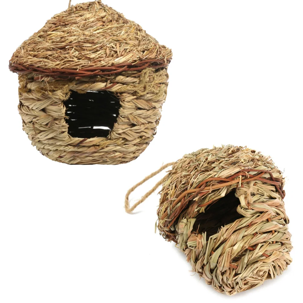 

Woven Bird Nest House Straw for Small Pets Take Bath Handwoven Handmade Parakeets