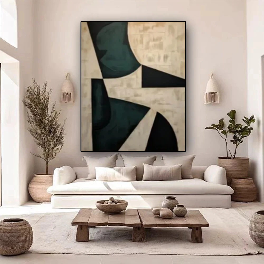 

Nordic Simple Abstract Texture Canvas Picture Hand-Painted Colored Line Oil Painting Decor Wall Art Poster Mural For Living Room